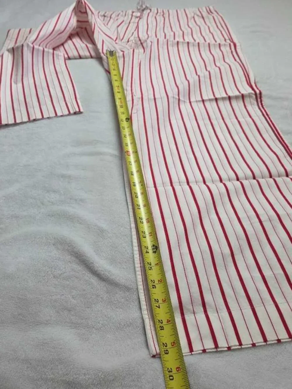 New L J.Crew cotton poplin long-sleeve pajama pant set in peppermint stripe red